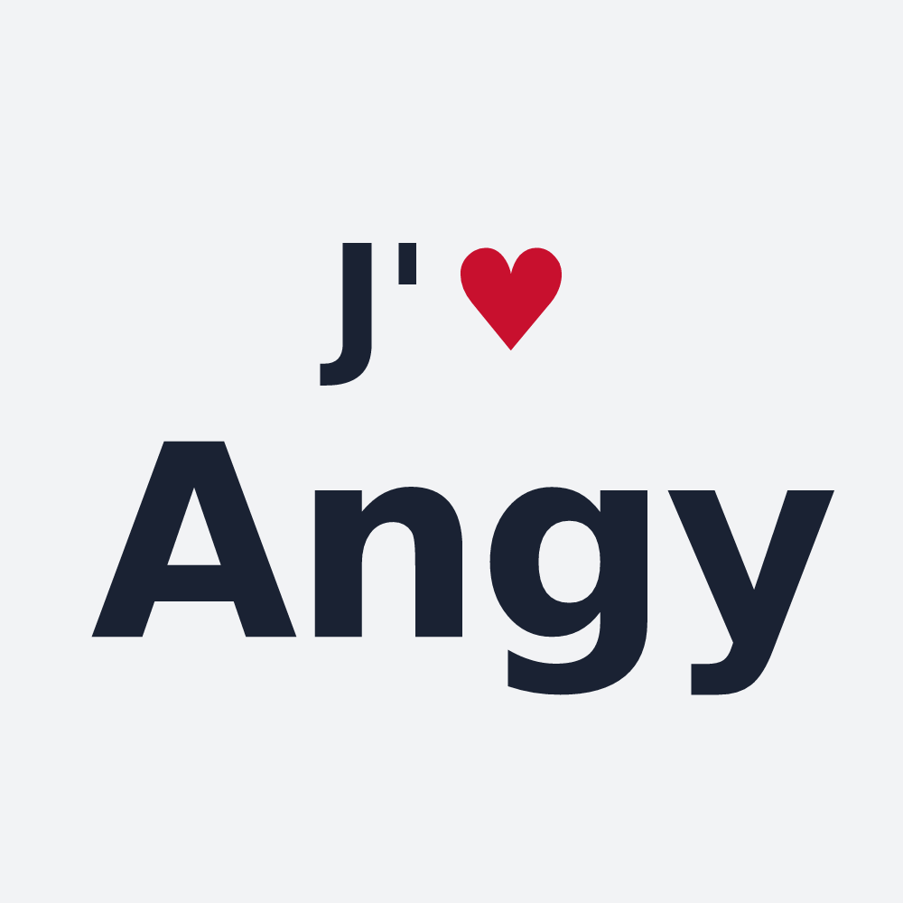 Poster personnalisé Angy — design « J'aime Angy » imprimé sur le poster