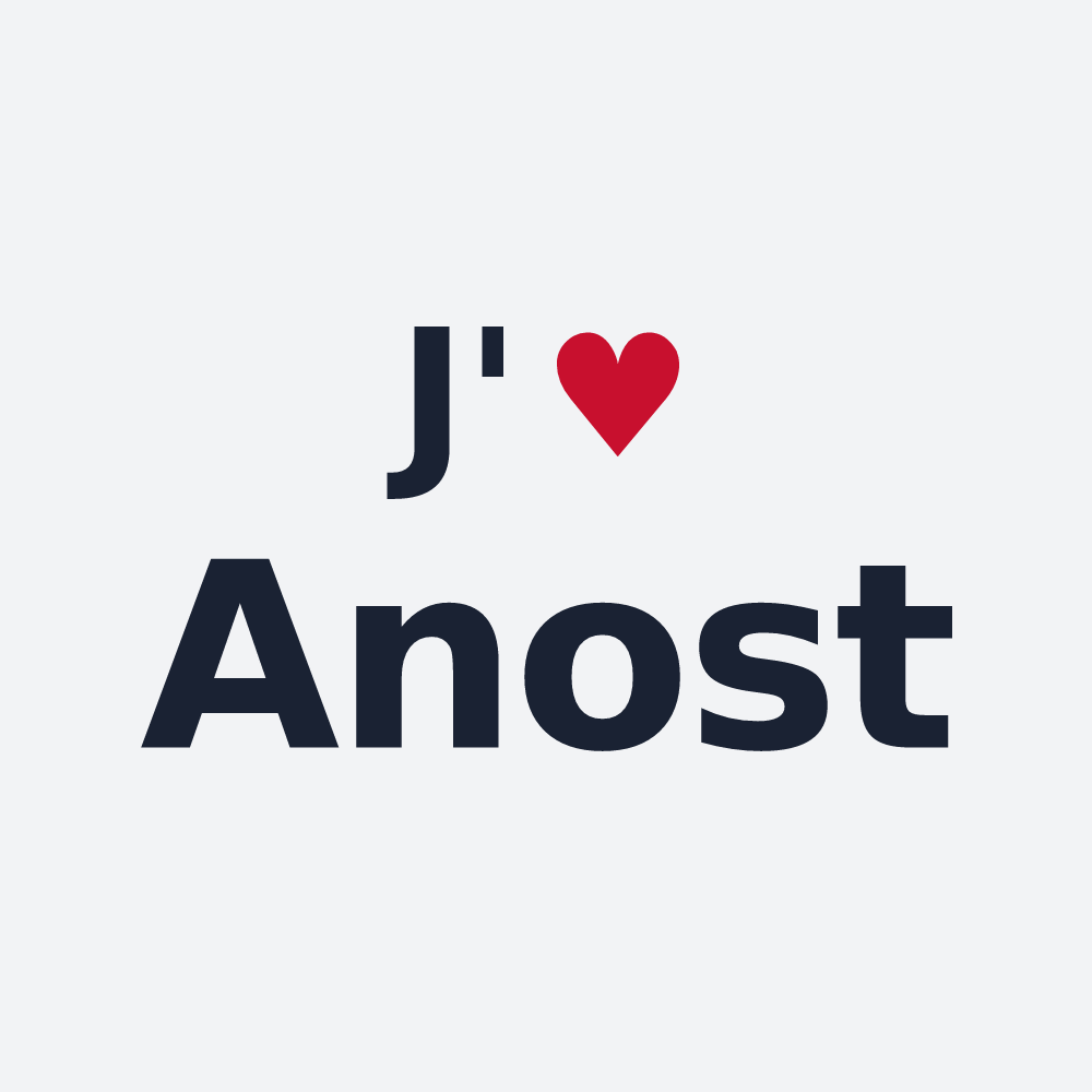 Poster personnalisé Anost — design « J'aime Anost » imprimé sur le poster