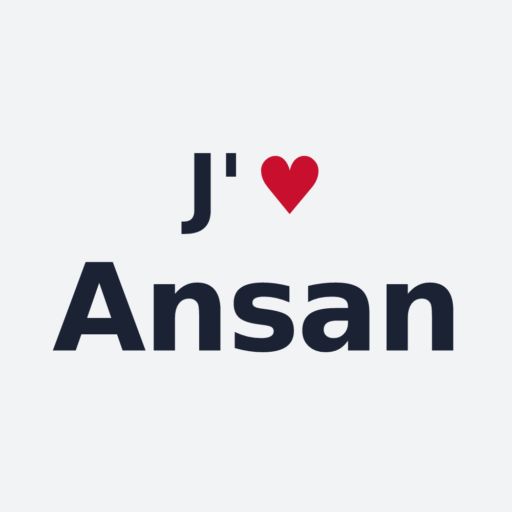 Poster personnalisé Ansan — design « J'aime Ansan » imprimé sur le poster