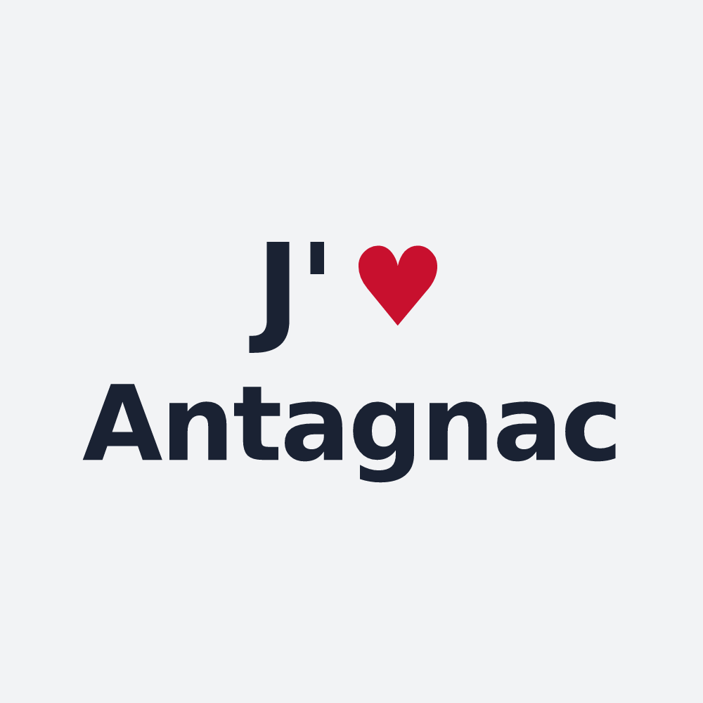 Poster personnalisé Antagnac — design « J'aime Antagnac » imprimé sur le poster