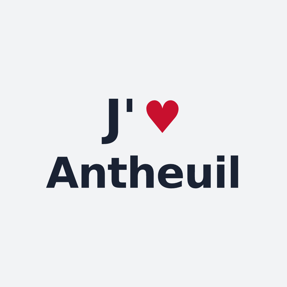 Poster personnalisé Antheuil — design « J'aime Antheuil » imprimé sur le poster