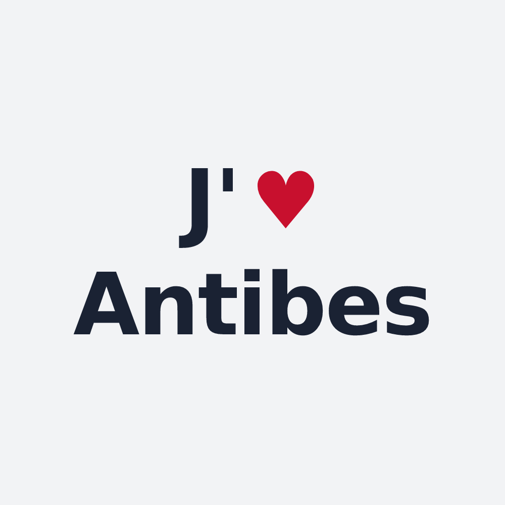 Poster personnalisé Antibes — design « J'aime Antibes » imprimé sur le poster