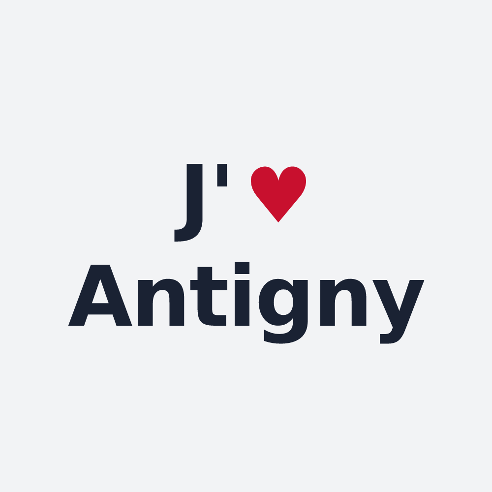 Poster personnalisé Antigny — design « J'aime Antigny » imprimé sur le poster