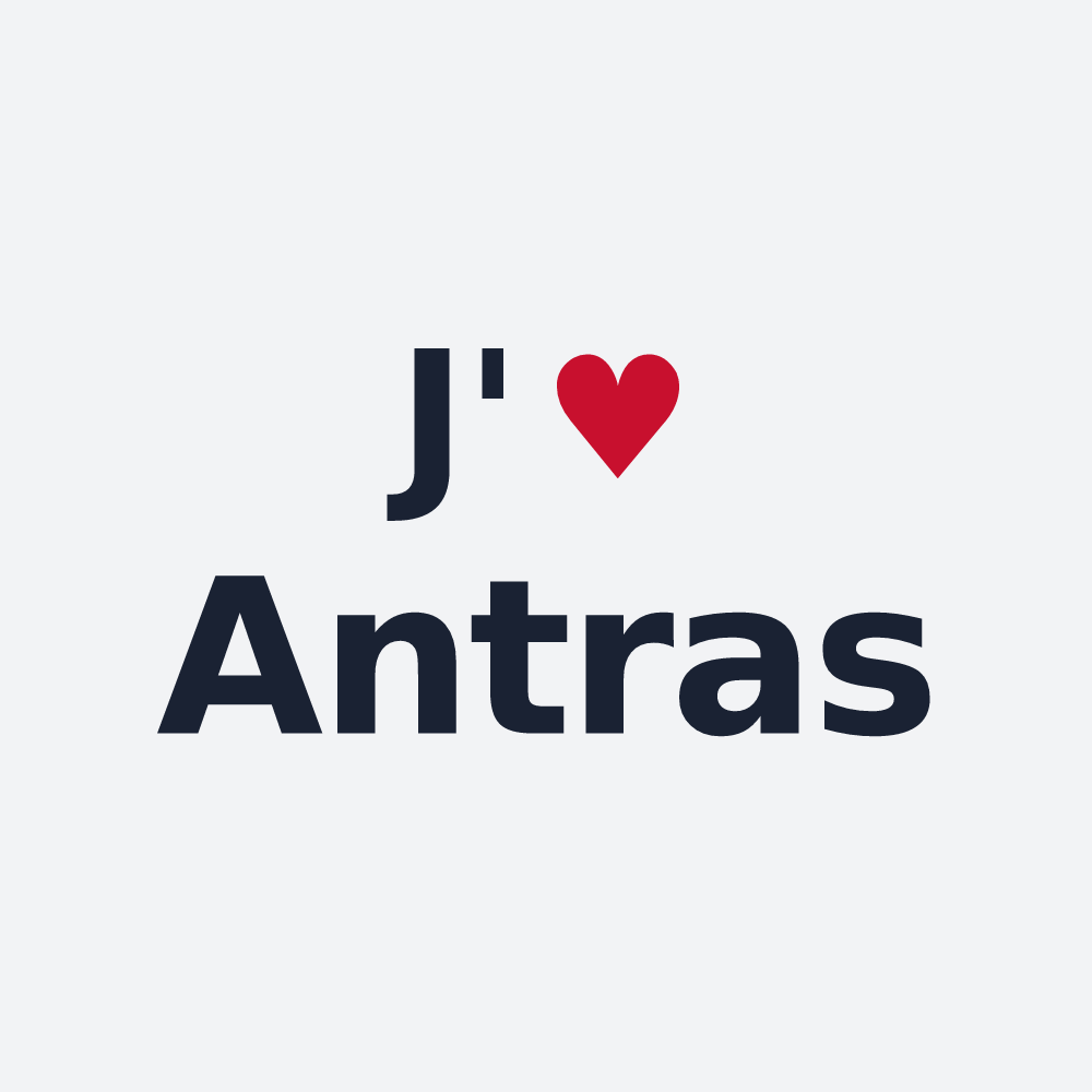 Poster personnalisé Antras — design « J'aime Antras » imprimé sur le poster