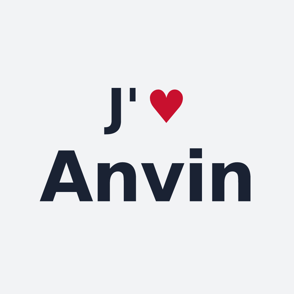 Poster personnalisé Anvin — design « J'aime Anvin » imprimé sur le poster