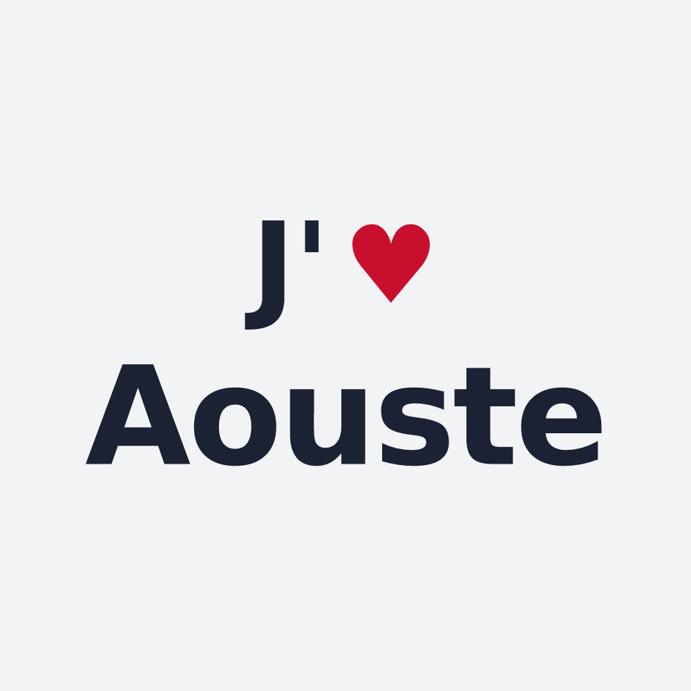 Poster personnalisé Aouste — design J'aime Aouste