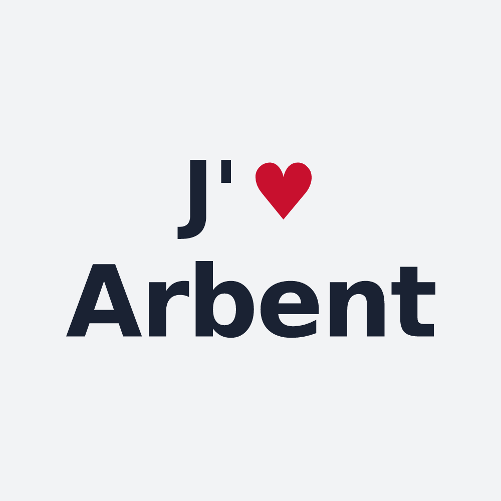 Poster personnalisé Arbent — design « J'aime Arbent » imprimé sur le poster