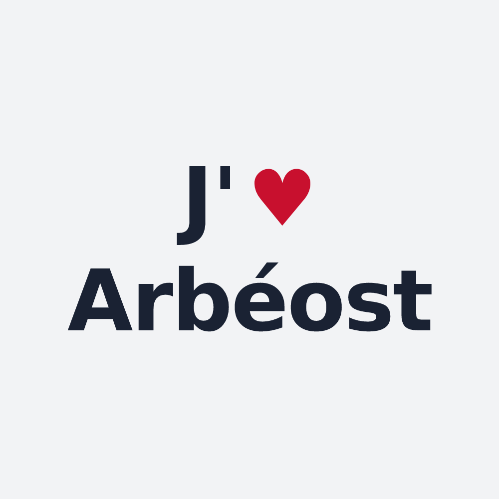 Poster personnalisé Arbéost — design J'aime Arbéost