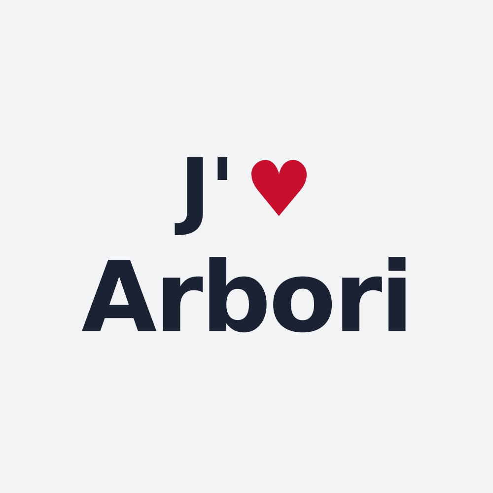 Poster personnalisé Arbori — design J'aime Arbori