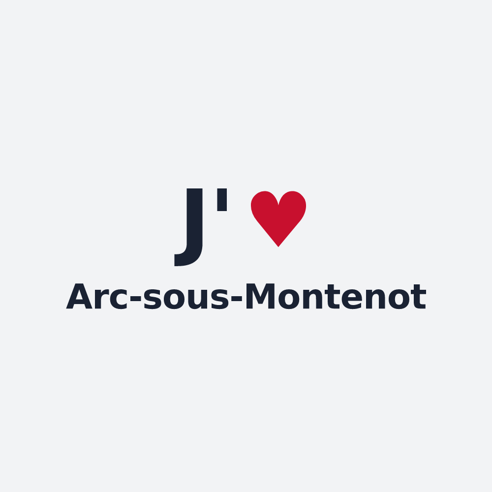 Poster personnalisé Arc-sous-Montenot — design « J'aime Arc-sous-Montenot » imprimé sur le poster