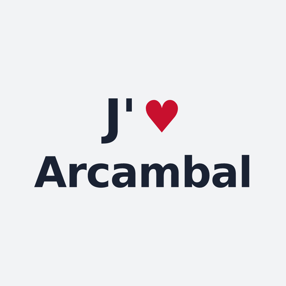 Poster personnalisé Arcambal — design J'aime Arcambal