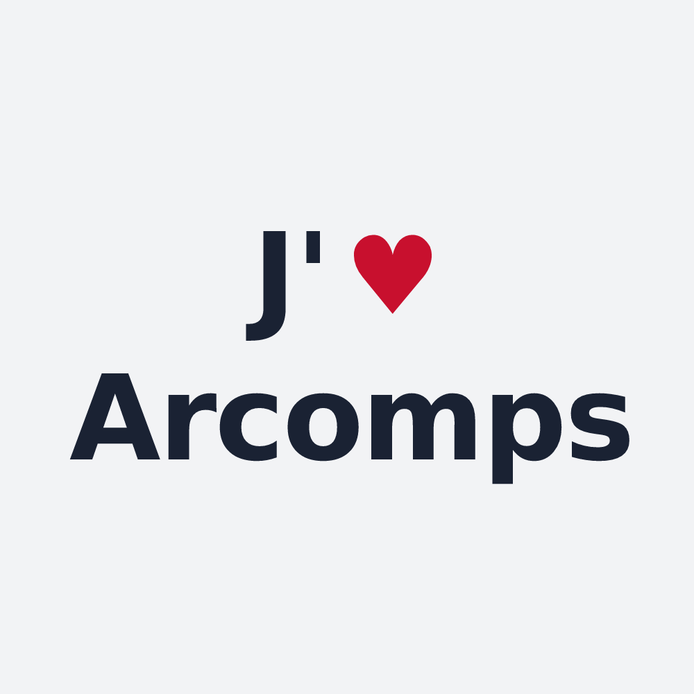 Poster personnalisé Arcomps — design J'aime Arcomps