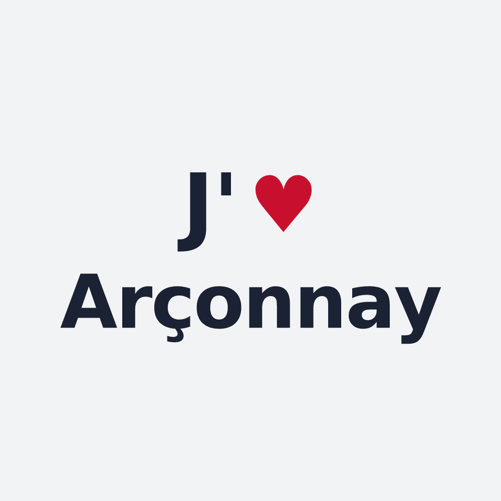 Poster personnalisé Arçonnay — design « J'aime Arçonnay » imprimé sur le poster