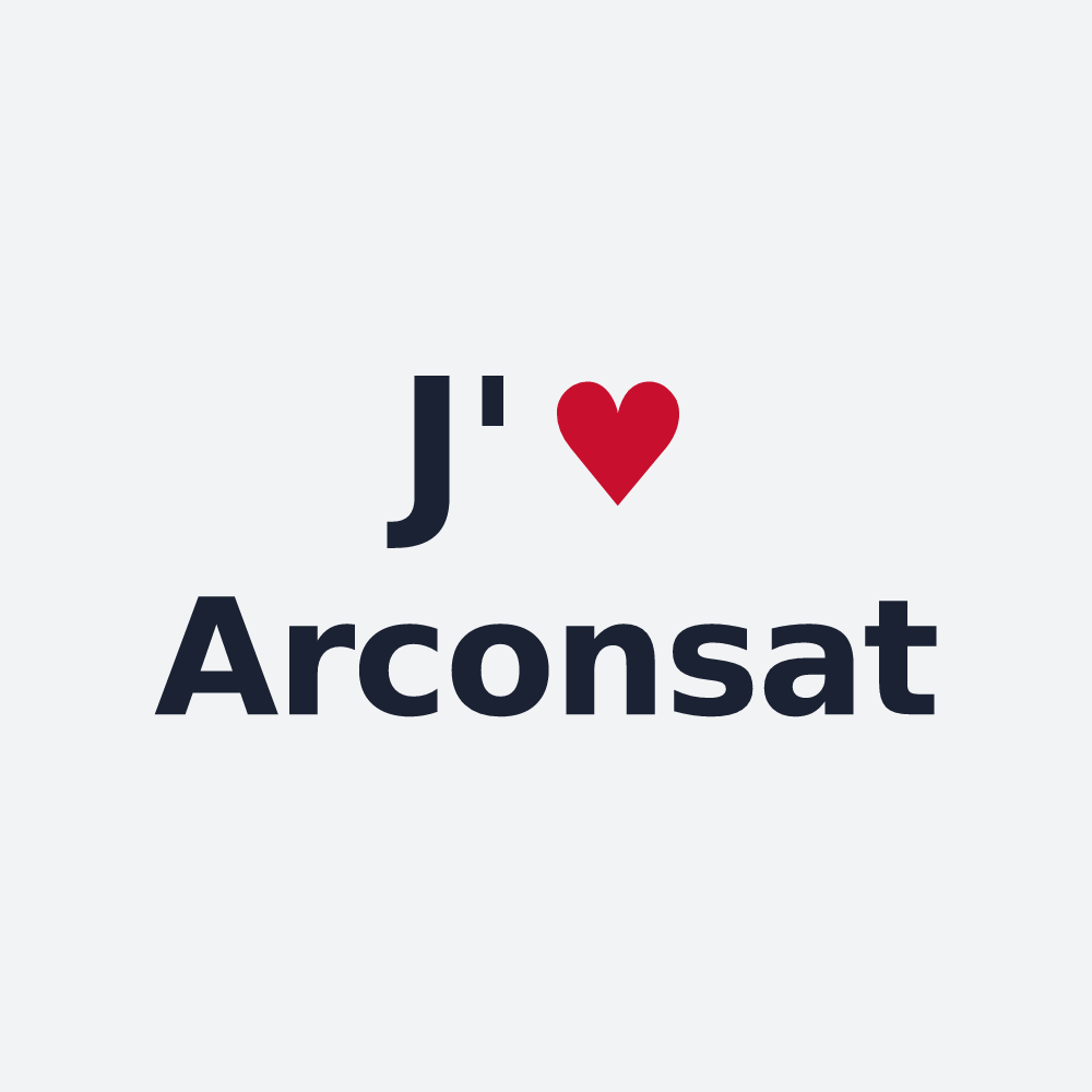 Poster personnalisé Arconsat — design J'aime Arconsat