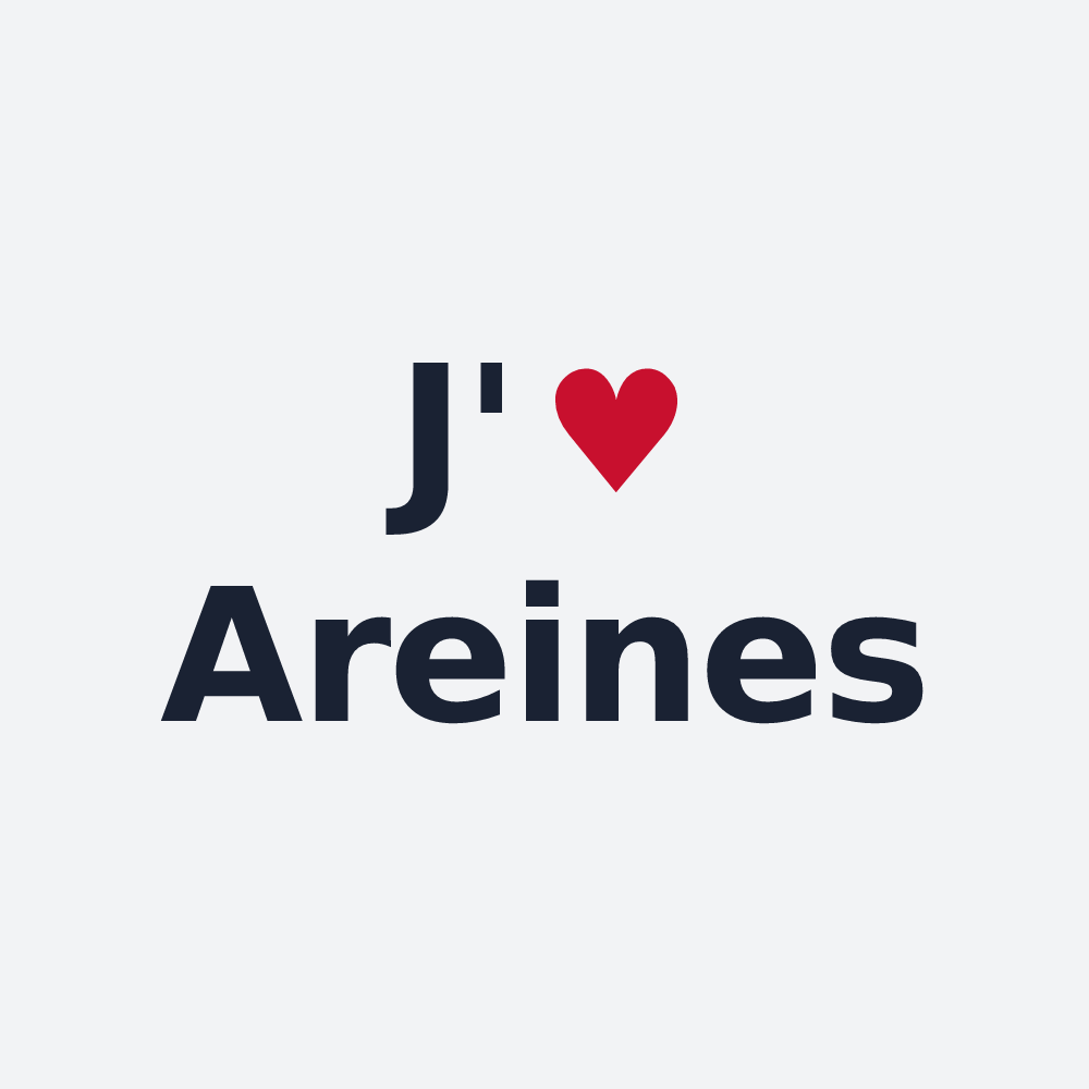 Poster personnalisé Areines — design « J'aime Areines » imprimé sur le poster
