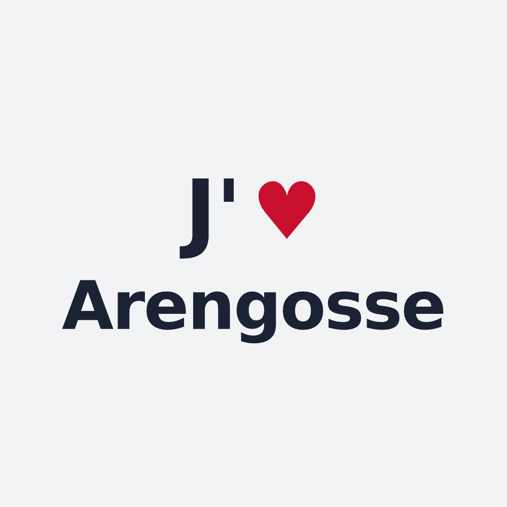 Poster personnalisé Arengosse — design « J'aime Arengosse » imprimé sur le poster