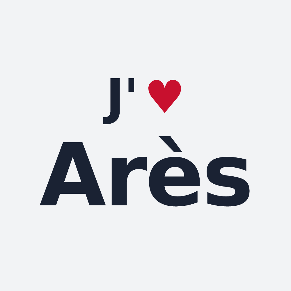 Poster personnalisé Arès — design « J'aime Arès » imprimé sur le poster
