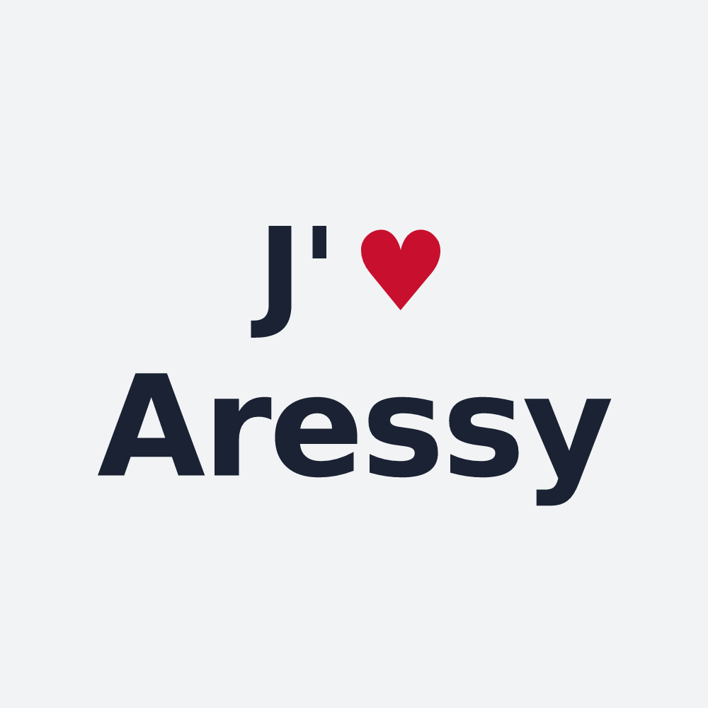 Poster personnalisé Aressy — design « J'aime Aressy » imprimé sur le poster