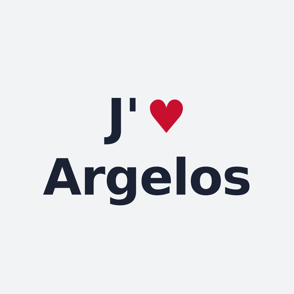Poster personnalisé Argelos — design « J'aime Argelos » imprimé sur le poster
