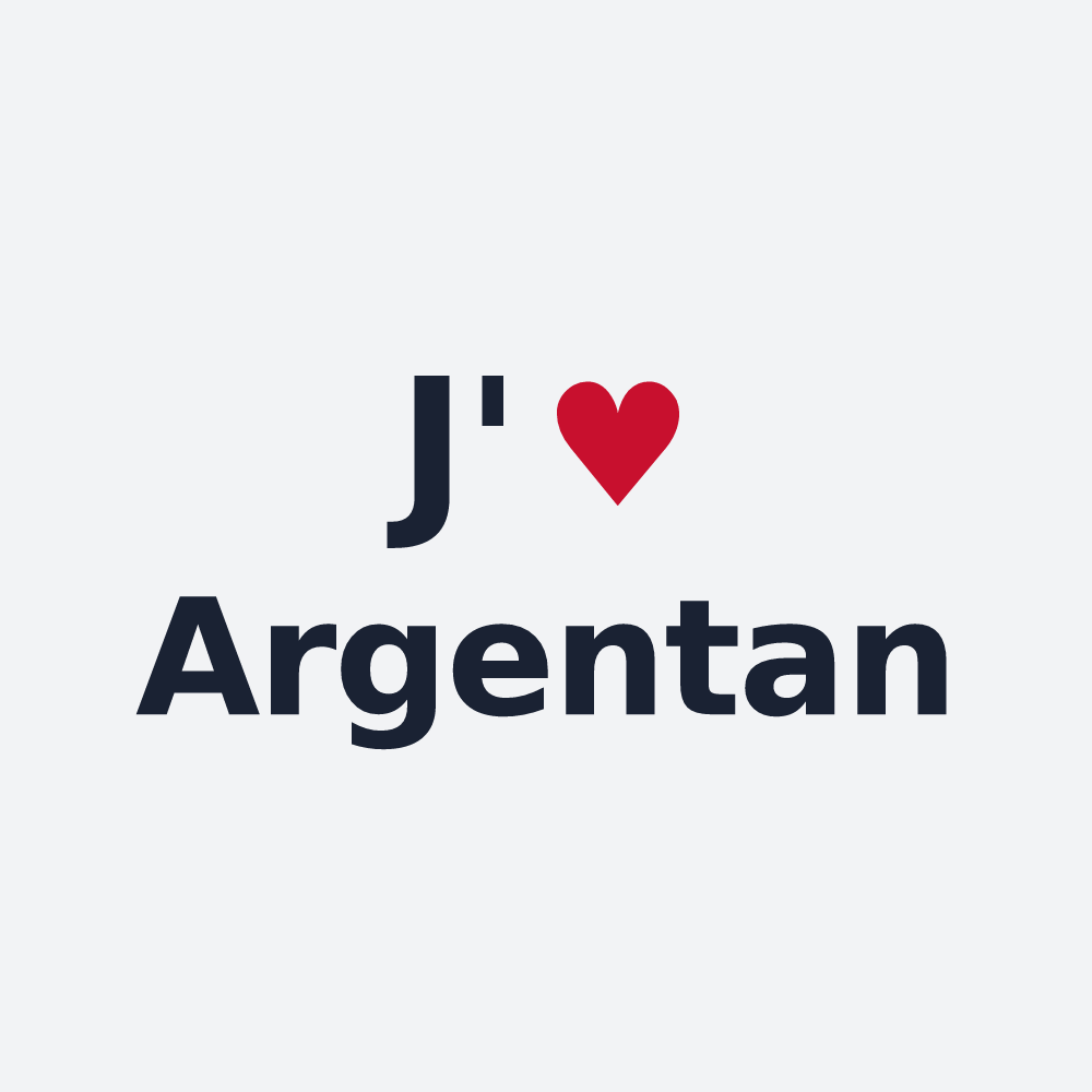 Poster personnalisé Argentan — design « J'aime Argentan » imprimé sur le poster