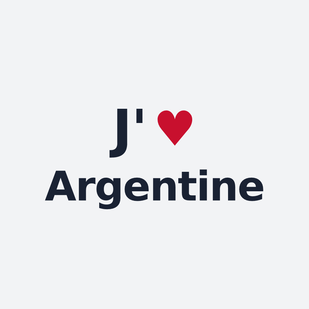 Poster personnalisé Argentine — design « J'aime Argentine » imprimé sur le poster