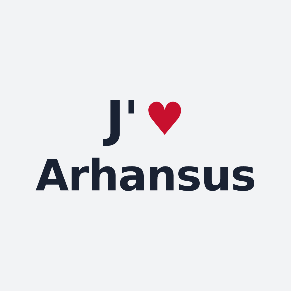 Poster personnalisé Arhansus — design « J'aime Arhansus » imprimé sur le poster