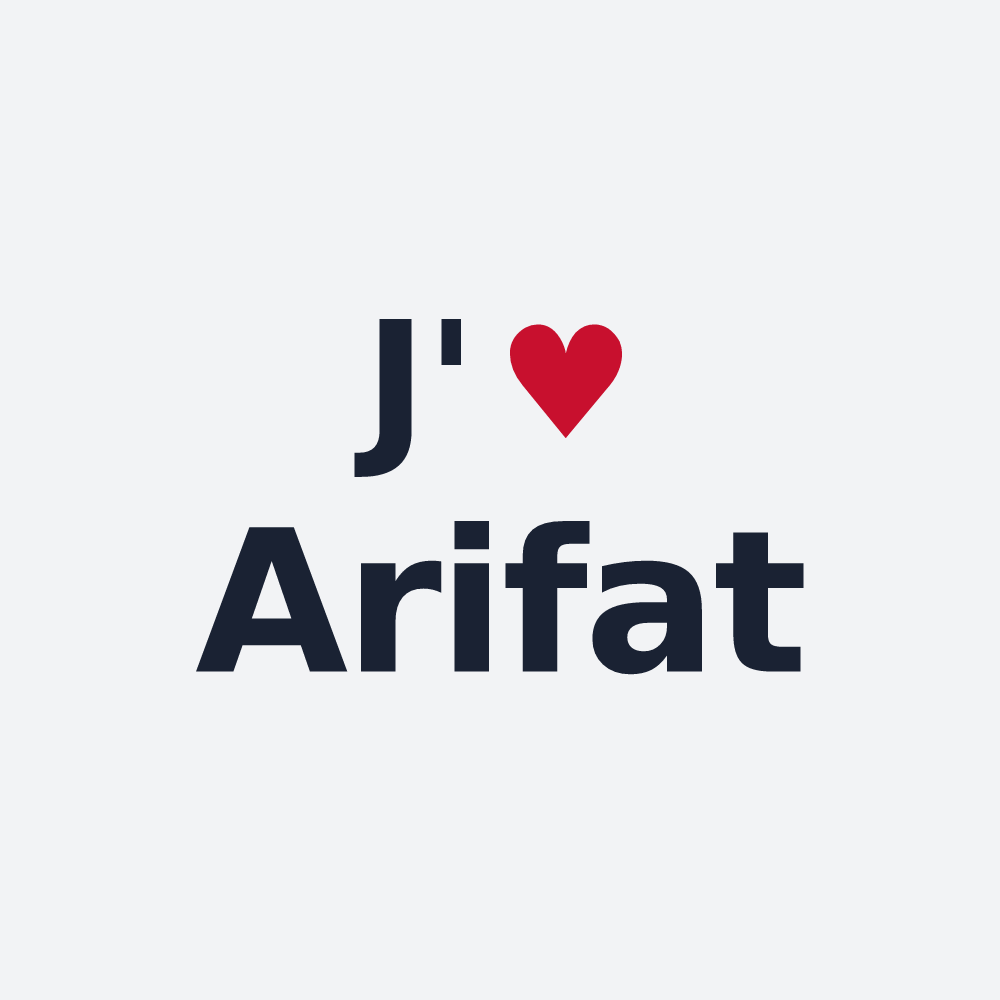 Poster personnalisé Arifat — design J'aime Arifat