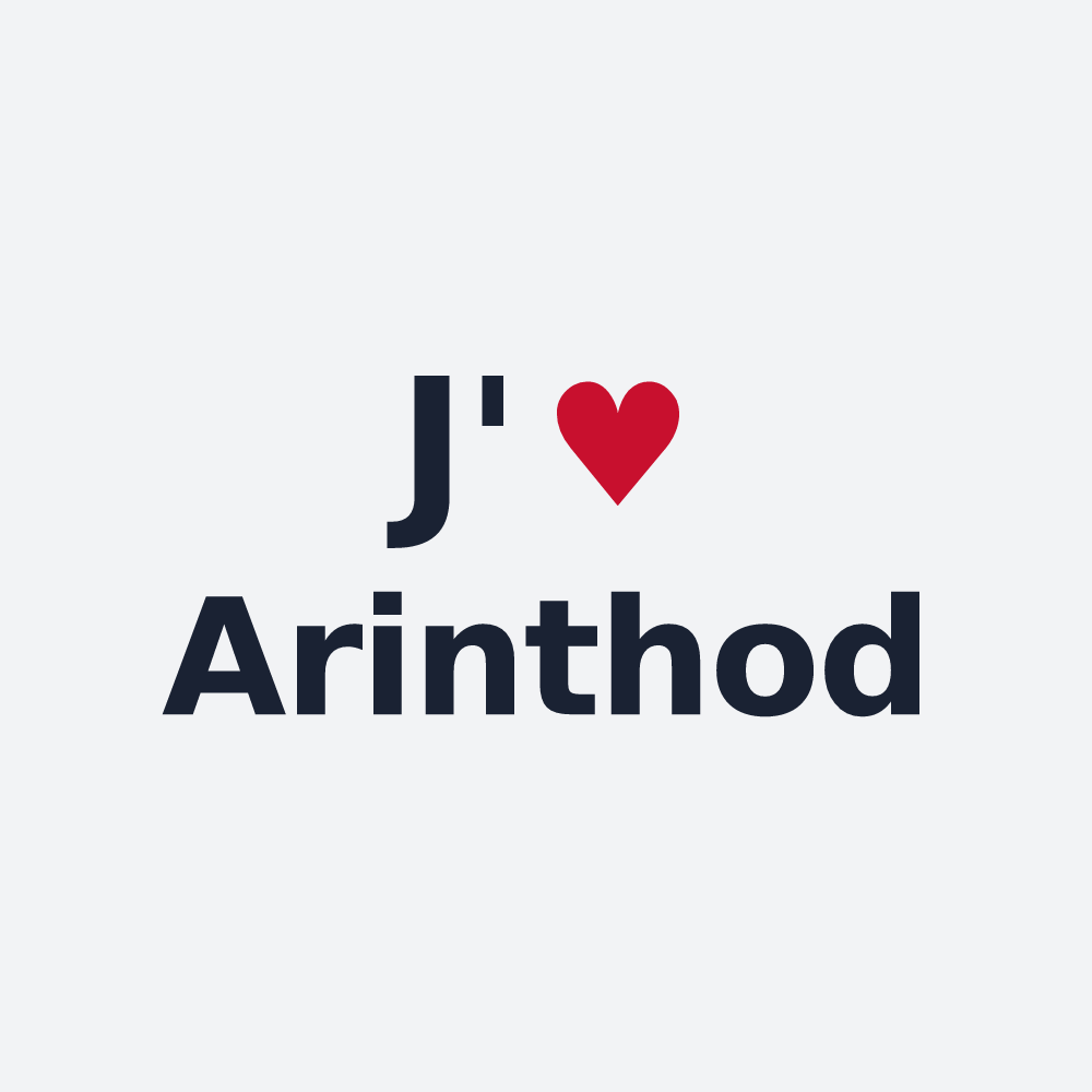 Poster personnalisé Arinthod — design « J'aime Arinthod » imprimé sur le poster