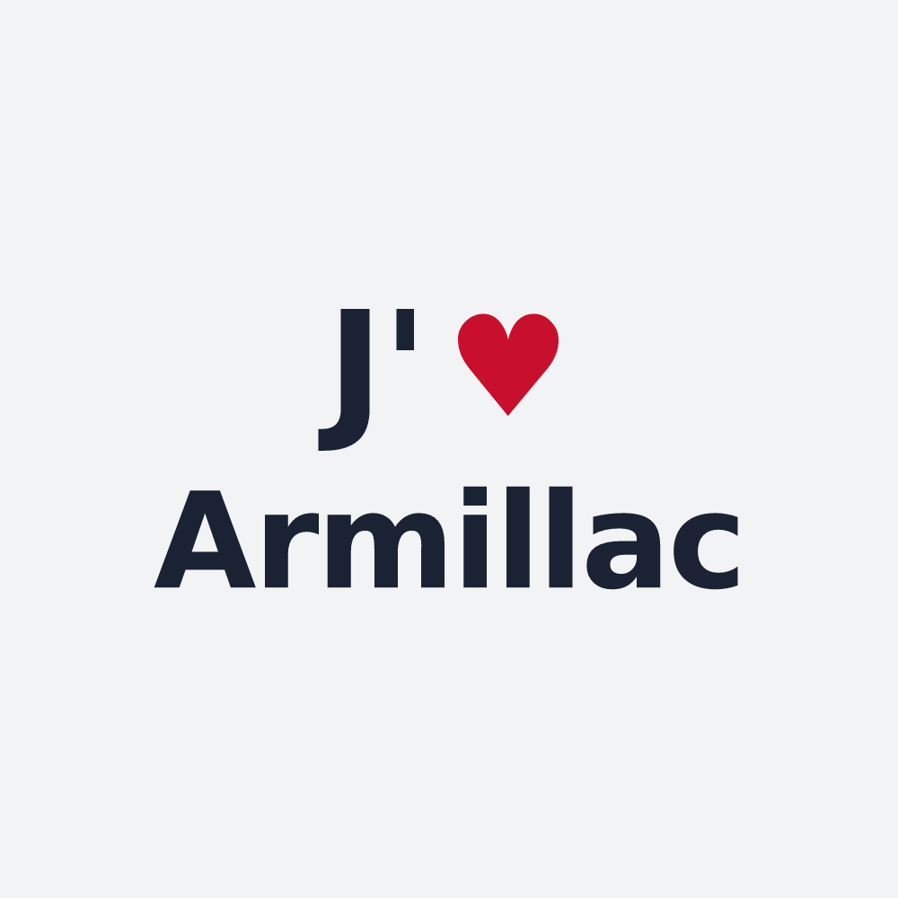 Poster personnalisé Armillac — design « J'aime Armillac » imprimé sur le poster