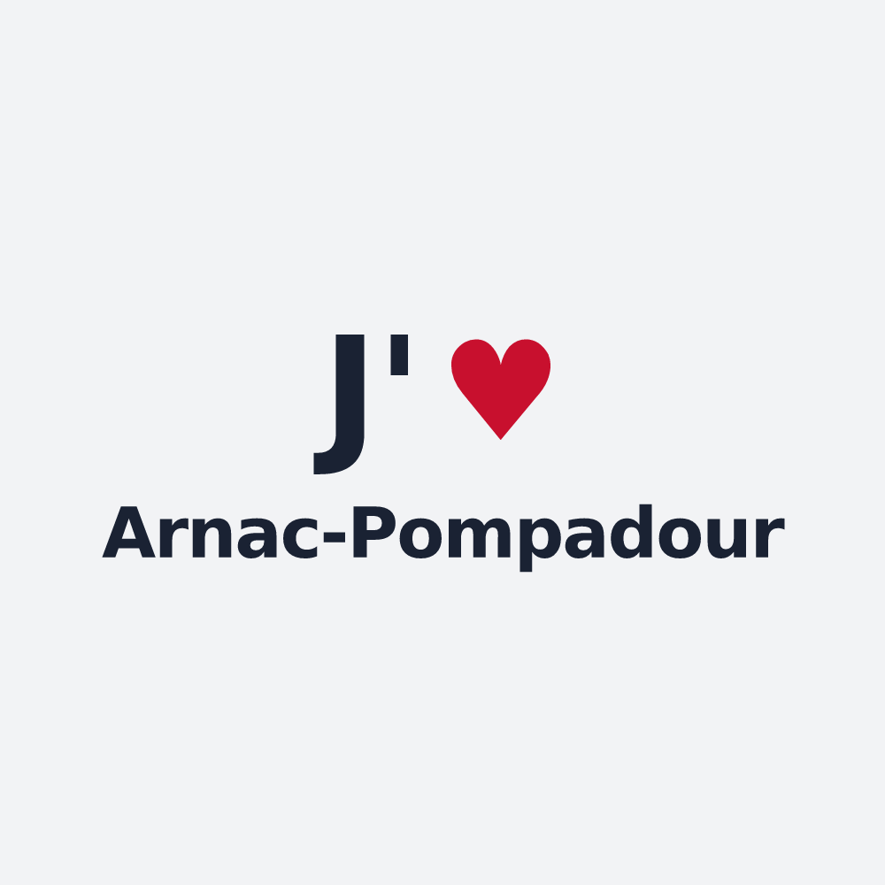 Poster personnalisé Arnac-Pompadour — design J'aime Arnac-Pompadour