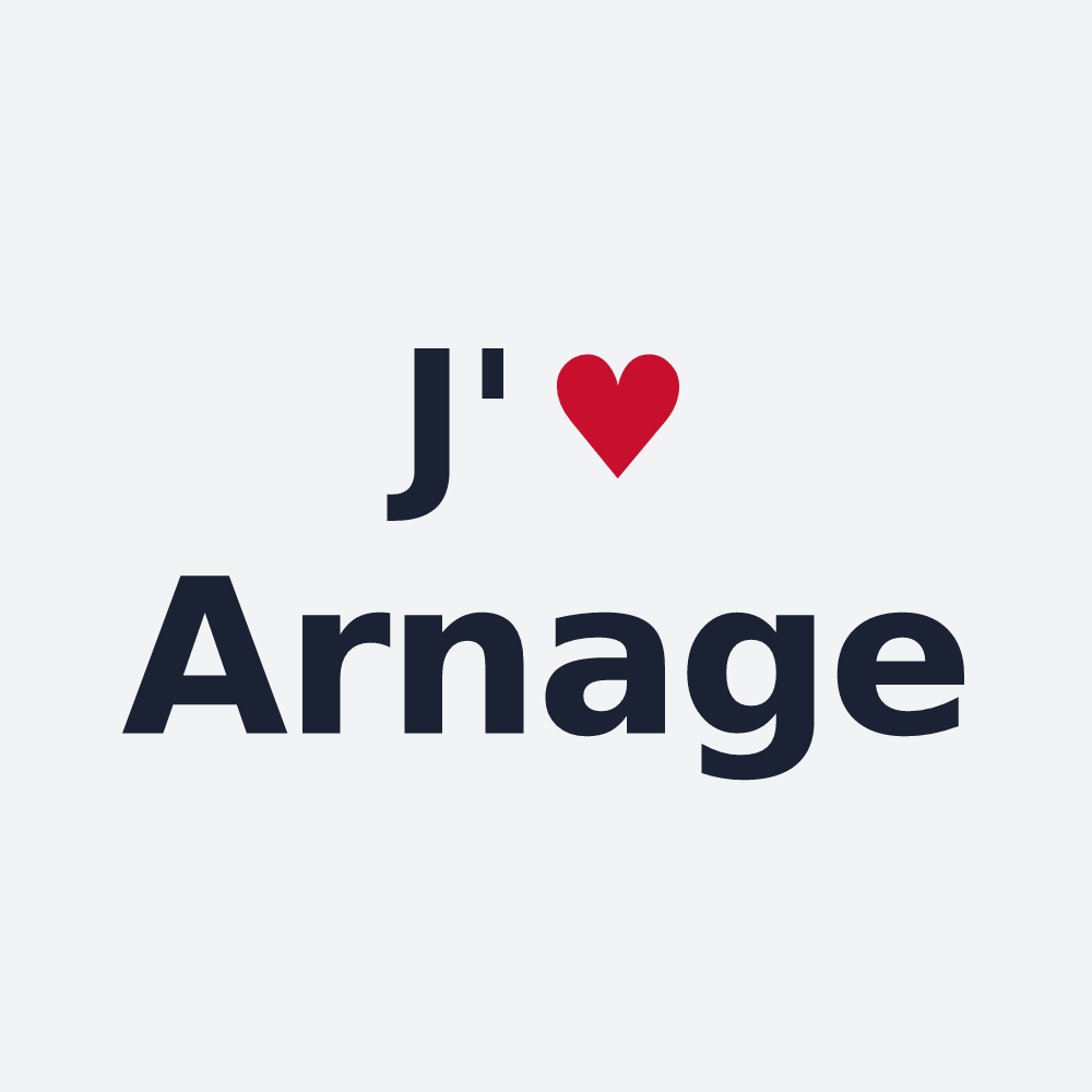 Poster personnalisé Arnage — design « J'aime Arnage » imprimé sur le poster