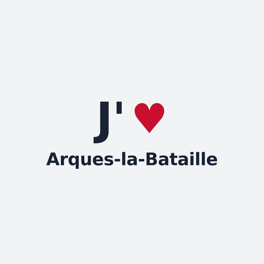 Poster personnalisé Arques-la-Bataille — design « J'aime Arques-la-Bataille » imprimé sur le poster
