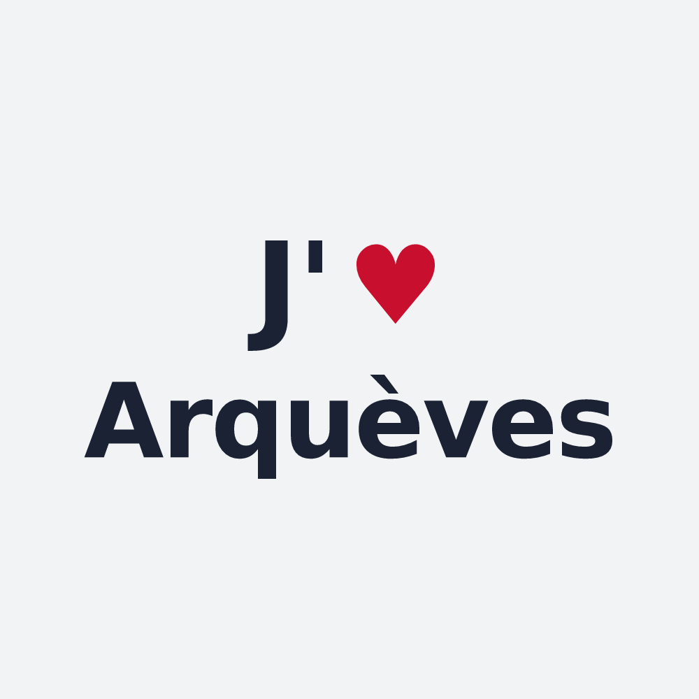 Poster personnalisé Arquèves — design J'aime Arquèves
