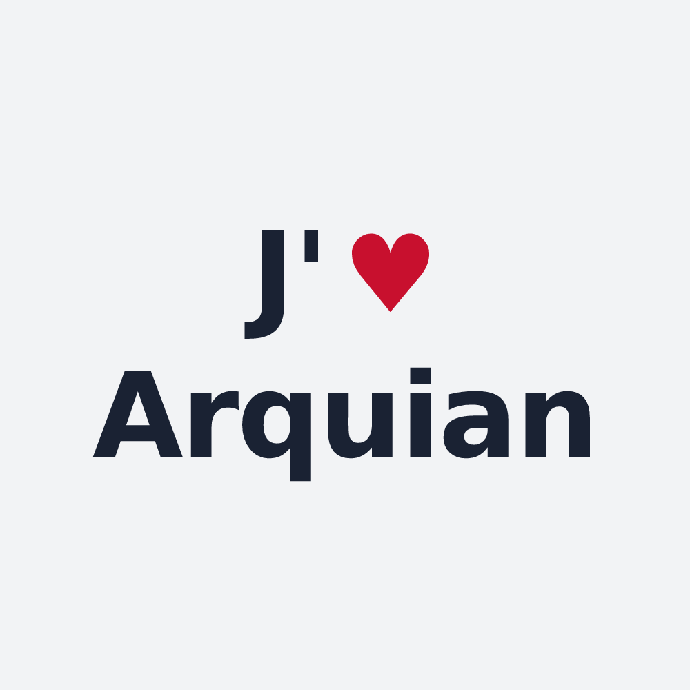Poster personnalisé Arquian — design « J'aime Arquian » imprimé sur le poster