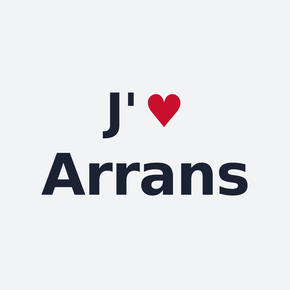 Poster personnalisé Arrans — design J'aime Arrans