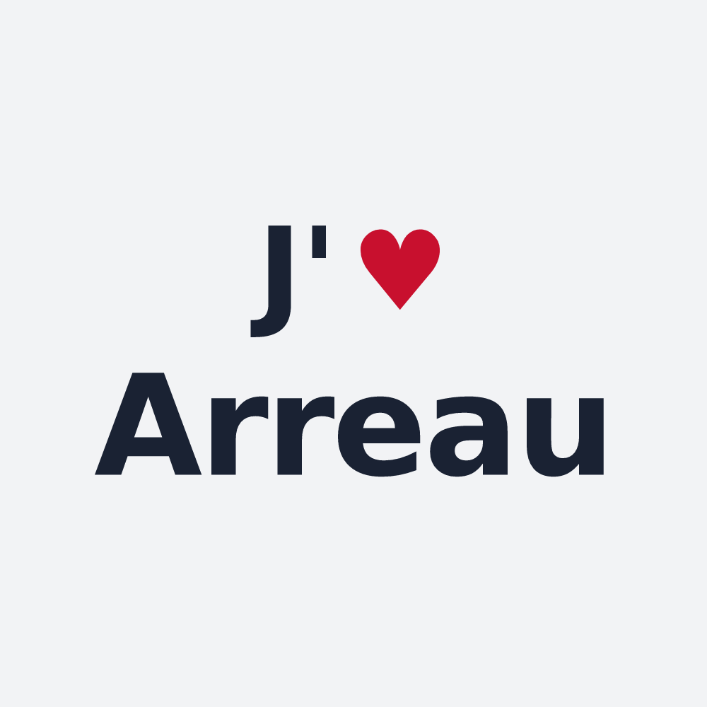 Poster personnalisé Arreau — design « J'aime Arreau » imprimé sur le poster