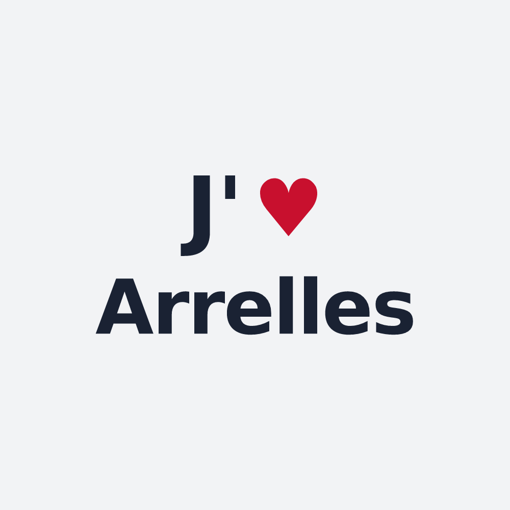 Poster personnalisé Arrelles — design J'aime Arrelles