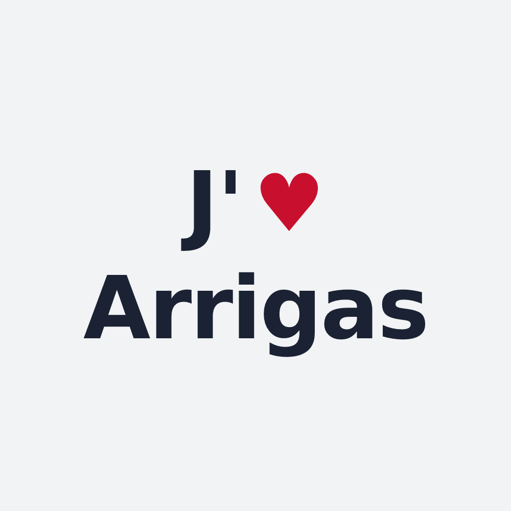 Poster personnalisé Arrigas — design « J'aime Arrigas » imprimé sur le poster