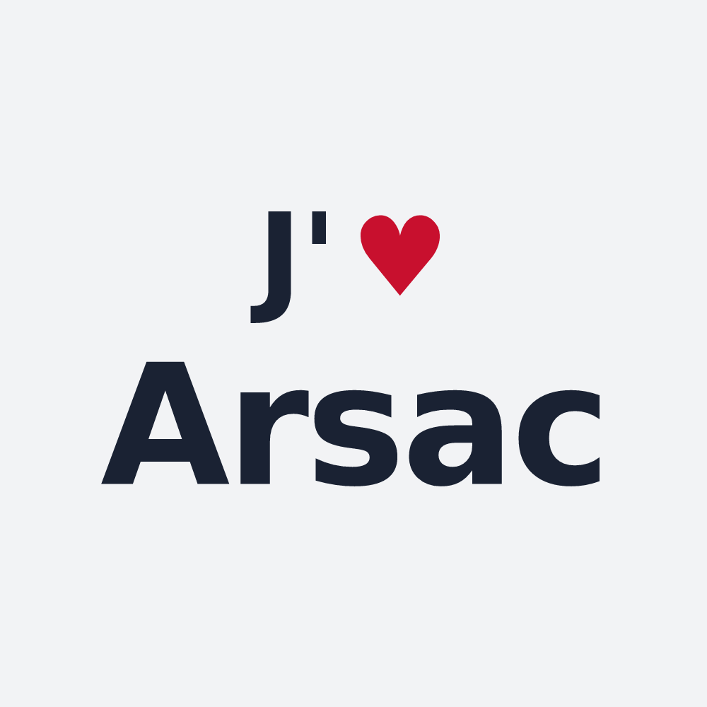 Poster personnalisé Arsac — design J'aime Arsac