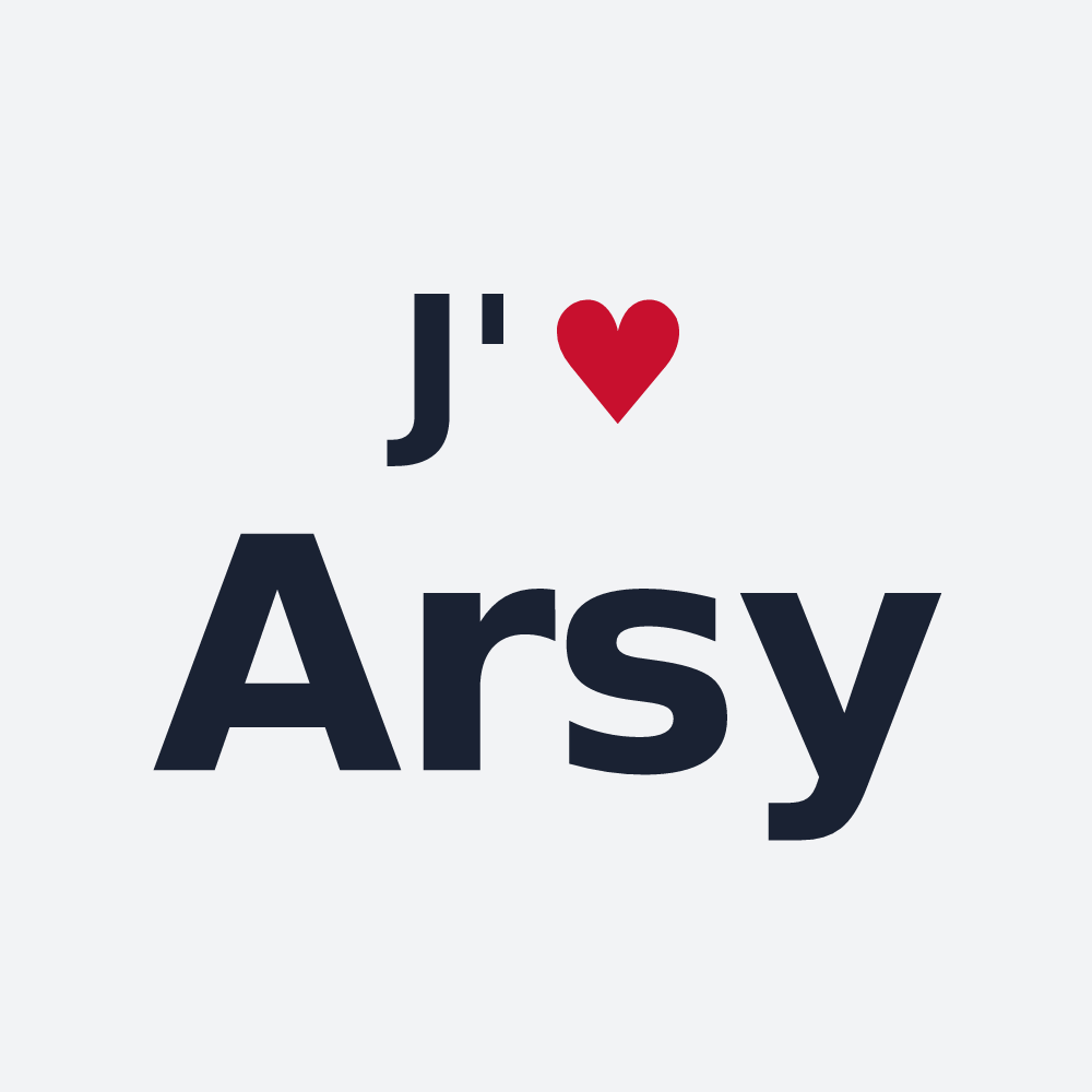 Poster personnalisé Arsy — design « J'aime Arsy » imprimé sur le poster