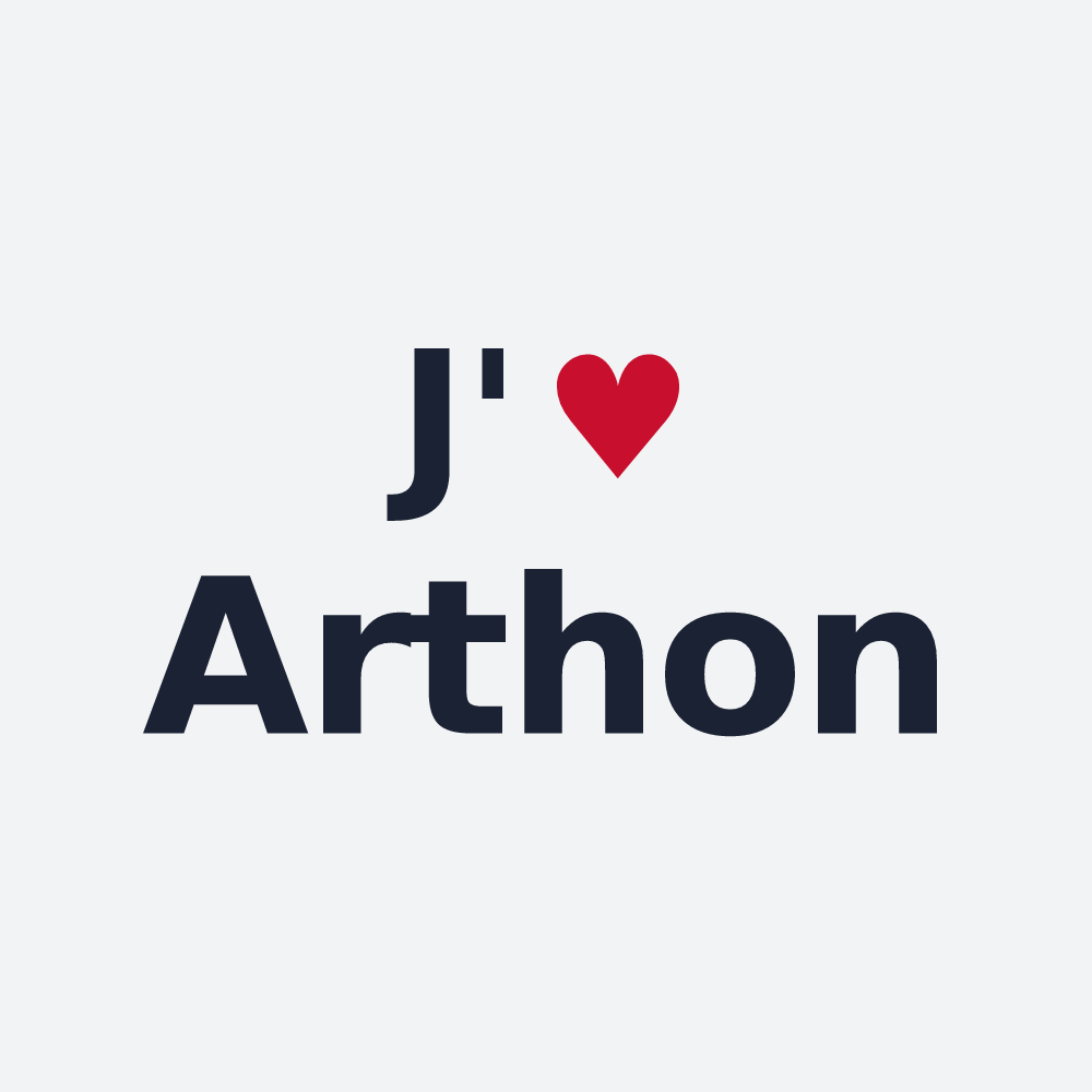 Poster personnalisé Arthon — design « J'aime Arthon » imprimé sur le poster