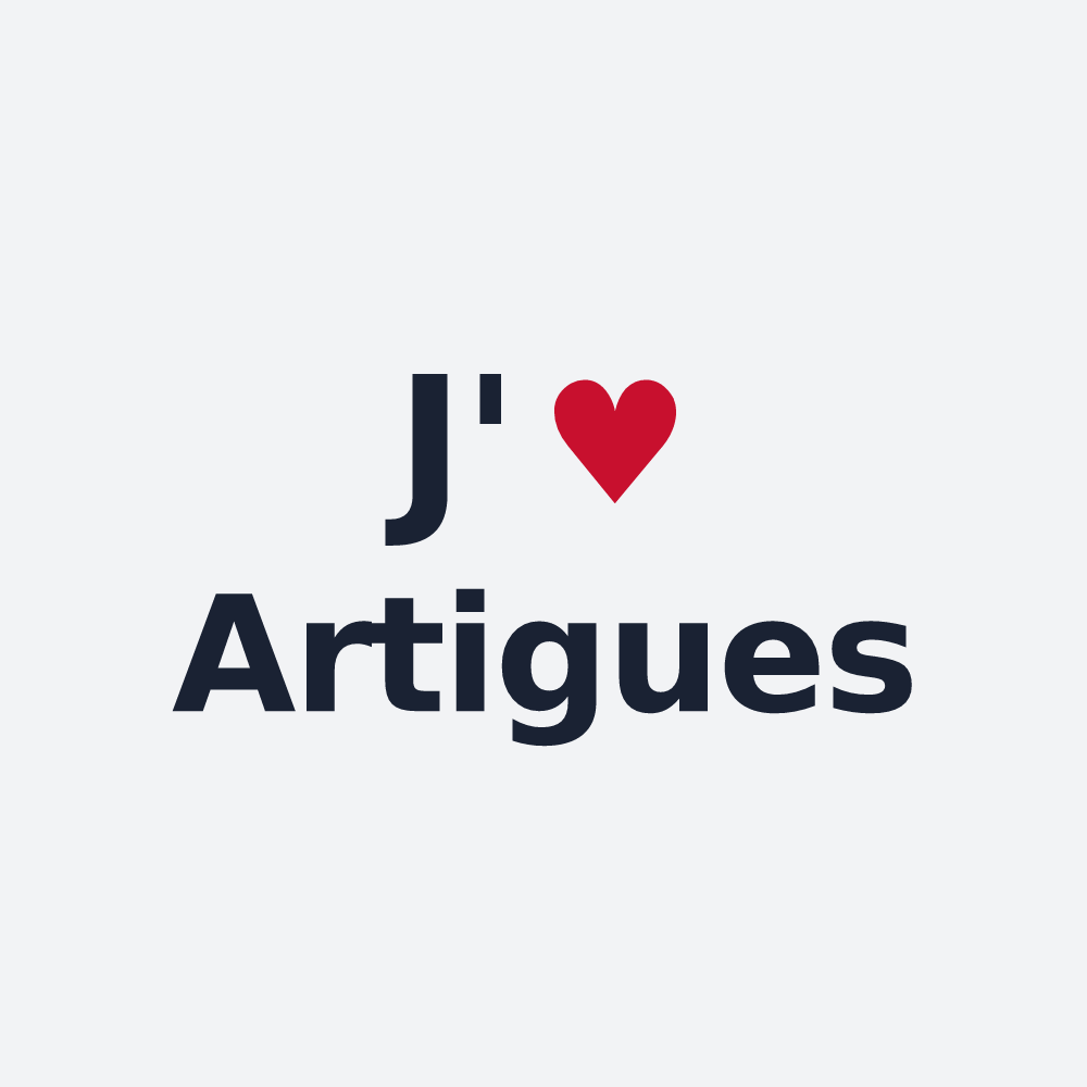 Poster personnalisé Artigues — design « J'aime Artigues » imprimé sur le poster