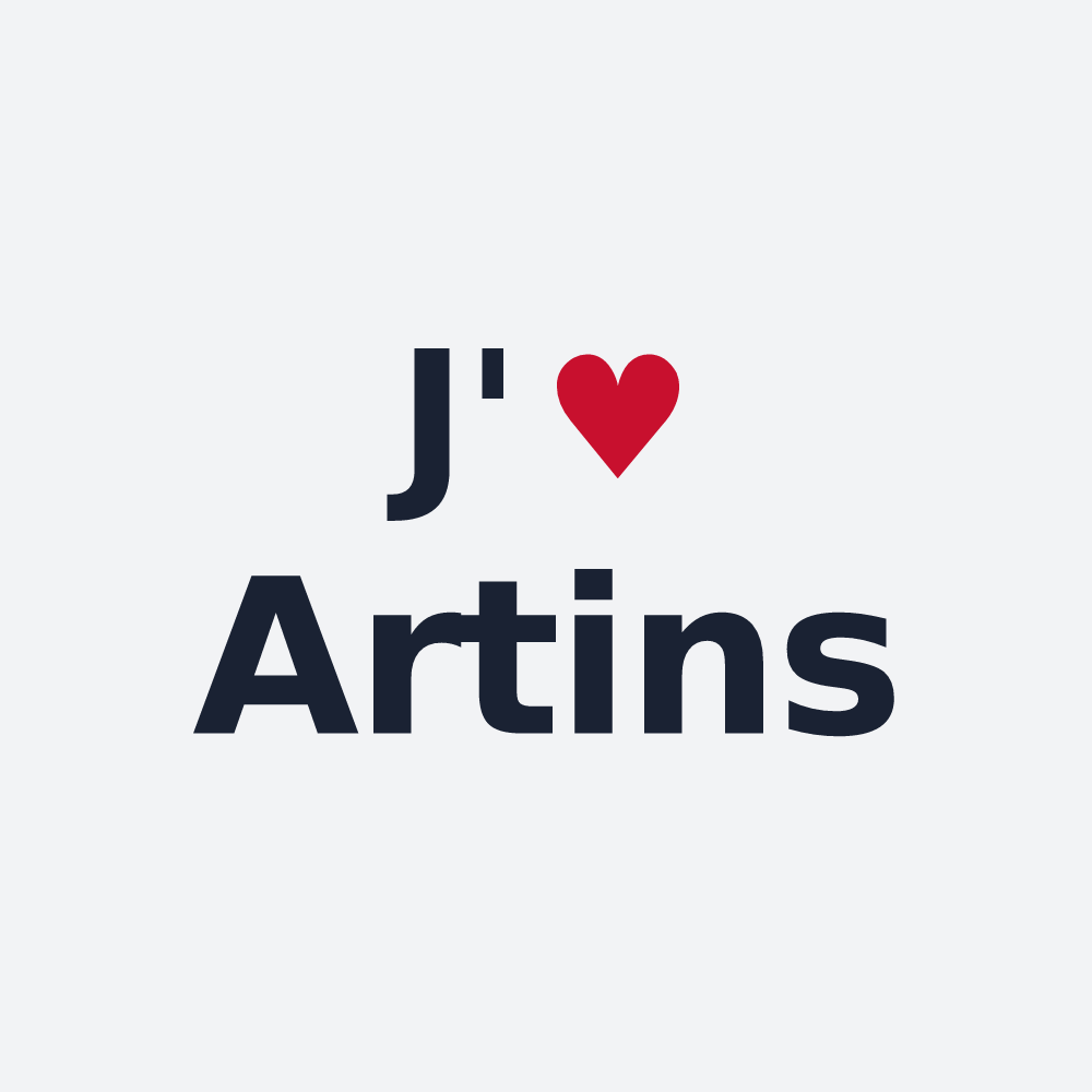 Poster personnalisé Artins — design « J'aime Artins » imprimé sur le poster