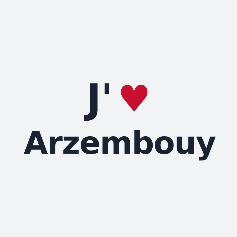 Poster personnalisé Arzembouy — design « J'aime Arzembouy » imprimé sur le poster