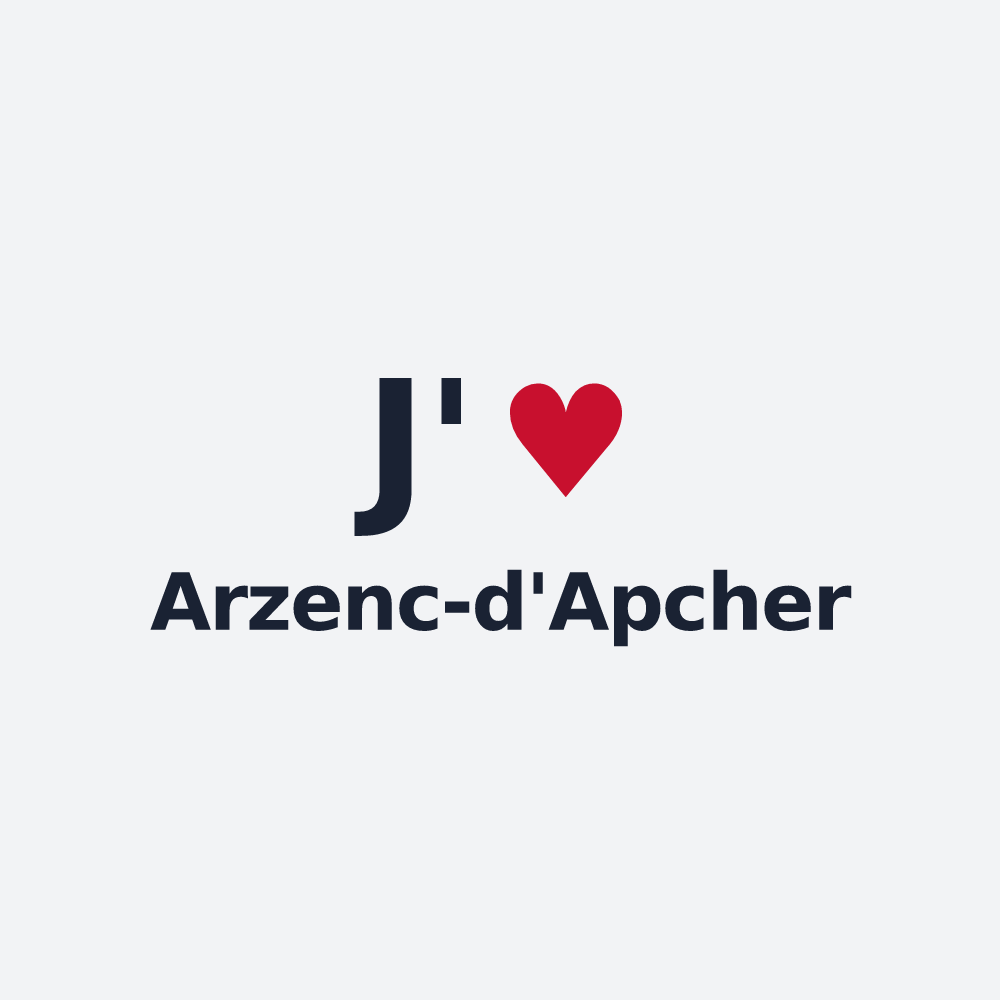 Poster personnalisé Arzenc-d'Apcher — design J'aime Arzenc-d'Apcher