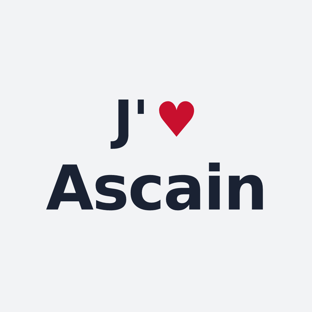 Poster personnalisé Ascain — design J'aime Ascain