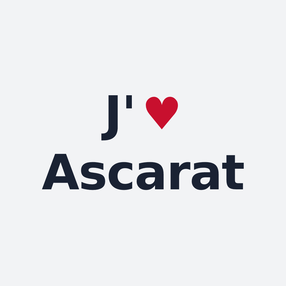 Poster personnalisé Ascarat — design J'aime Ascarat