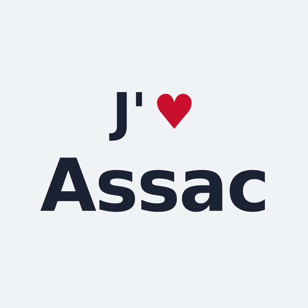 Poster personnalisé Assac — design J'aime Assac