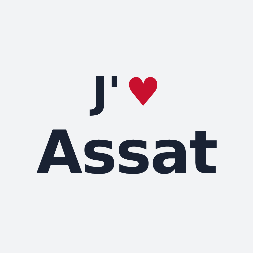 Poster personnalisé Assat — design « J'aime Assat » imprimé sur le poster