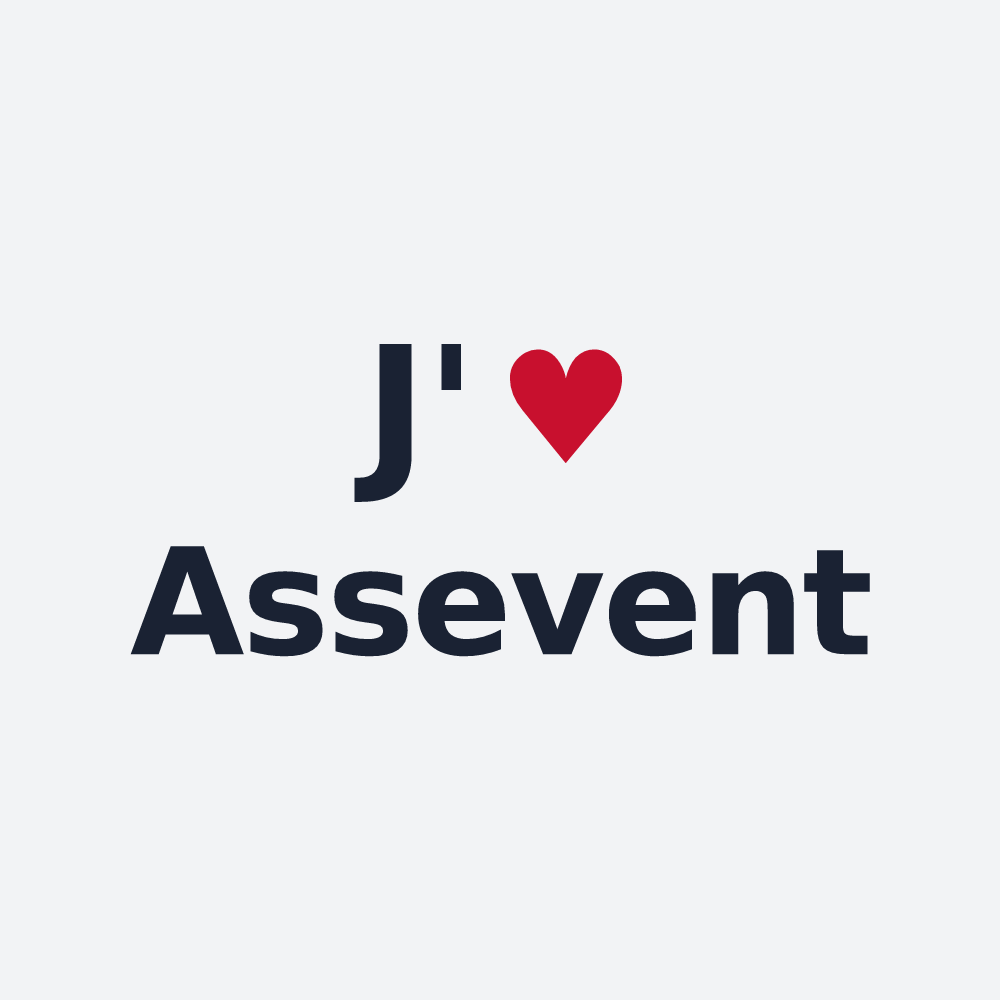 Poster personnalisé Assevent — design « J'aime Assevent » imprimé sur le poster